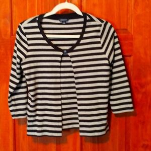 Land's End light weight cardigan- navy blue/ grey